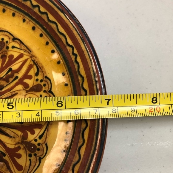 Polished folk Art/pyrography/decorative wall plate/great for gallery wall/c pics - Picture 6 of 7